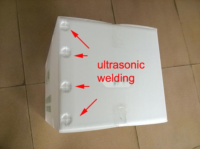 soldadura ultrassônica para caixas plásticas dobráveis com furos de circulação do ar para transportar vegetais
