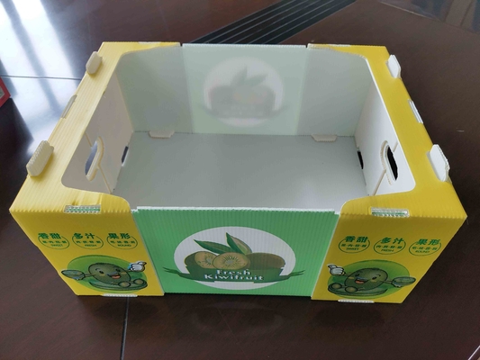 Caixa de frutas de plástico reutilizável com capacidade personalizada e ventilação com impressão colorida